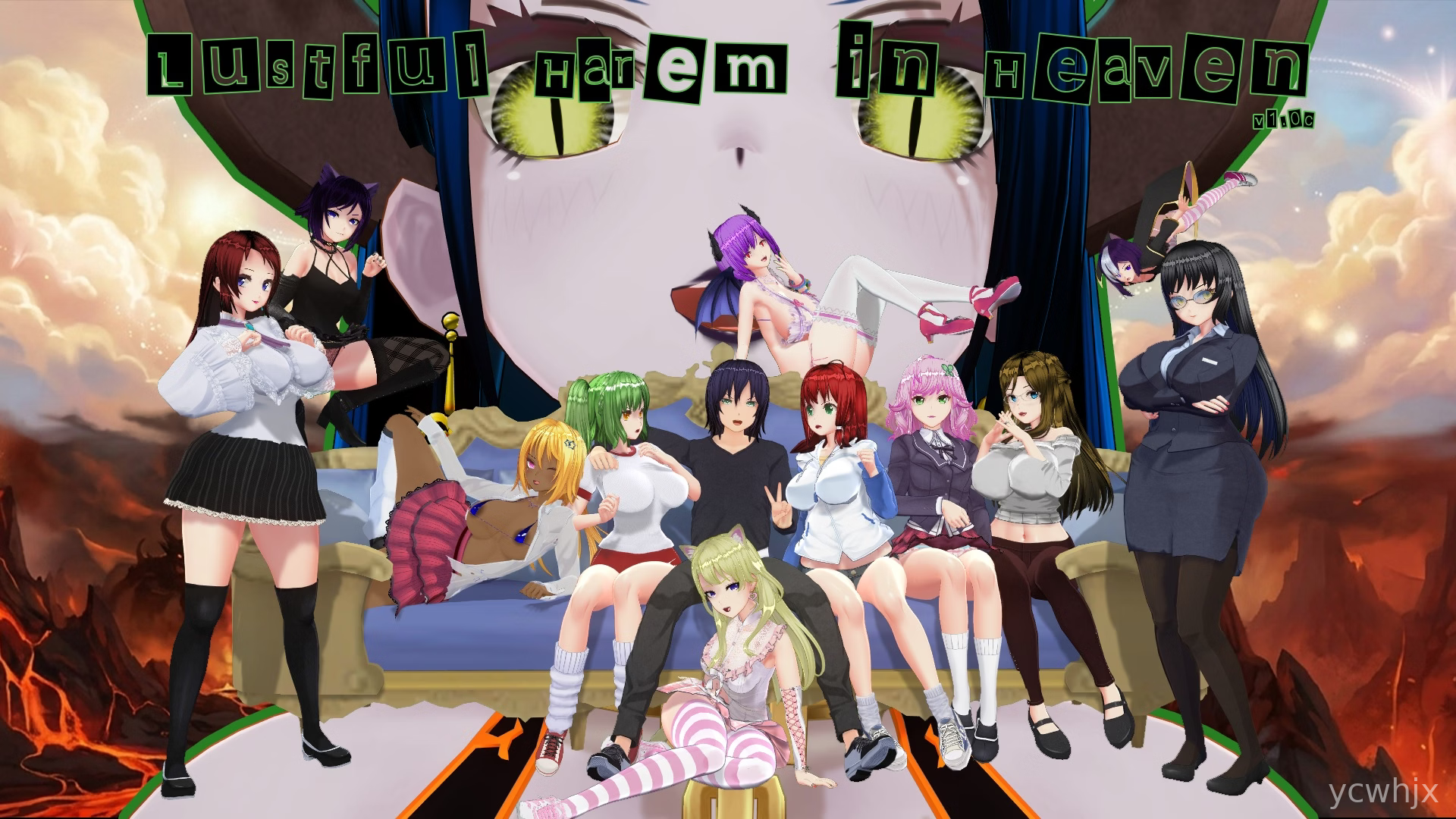 Lustful Harem in Heaven gameplay screenshot 1